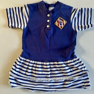 Vintage - Girls Mickey Mouse Ruffle Bottom Dress - The Disney Store - Size 4/5